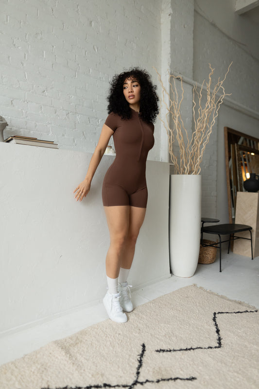 Second Skin | Moka Short Sleeve Shorts Jumpsuit