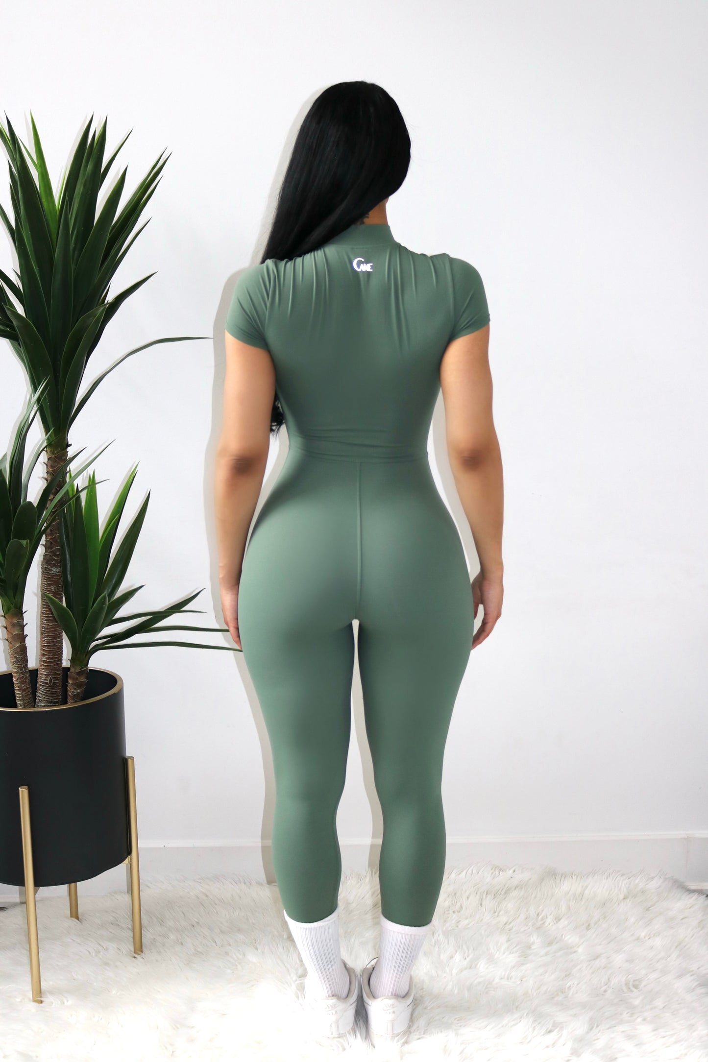 Second Skin short sleeve jumpsuit | Pastel Green